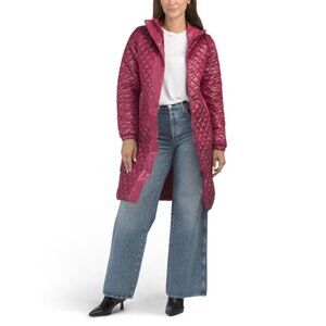 PAJAR Plum Peridot Packable Maxi Cocoon Puffer Coat